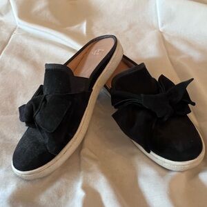 UGG Black Mules with Bow Detail